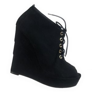 Diane Von Furstenberg Wedge Peep Toe Booties 8.5 M